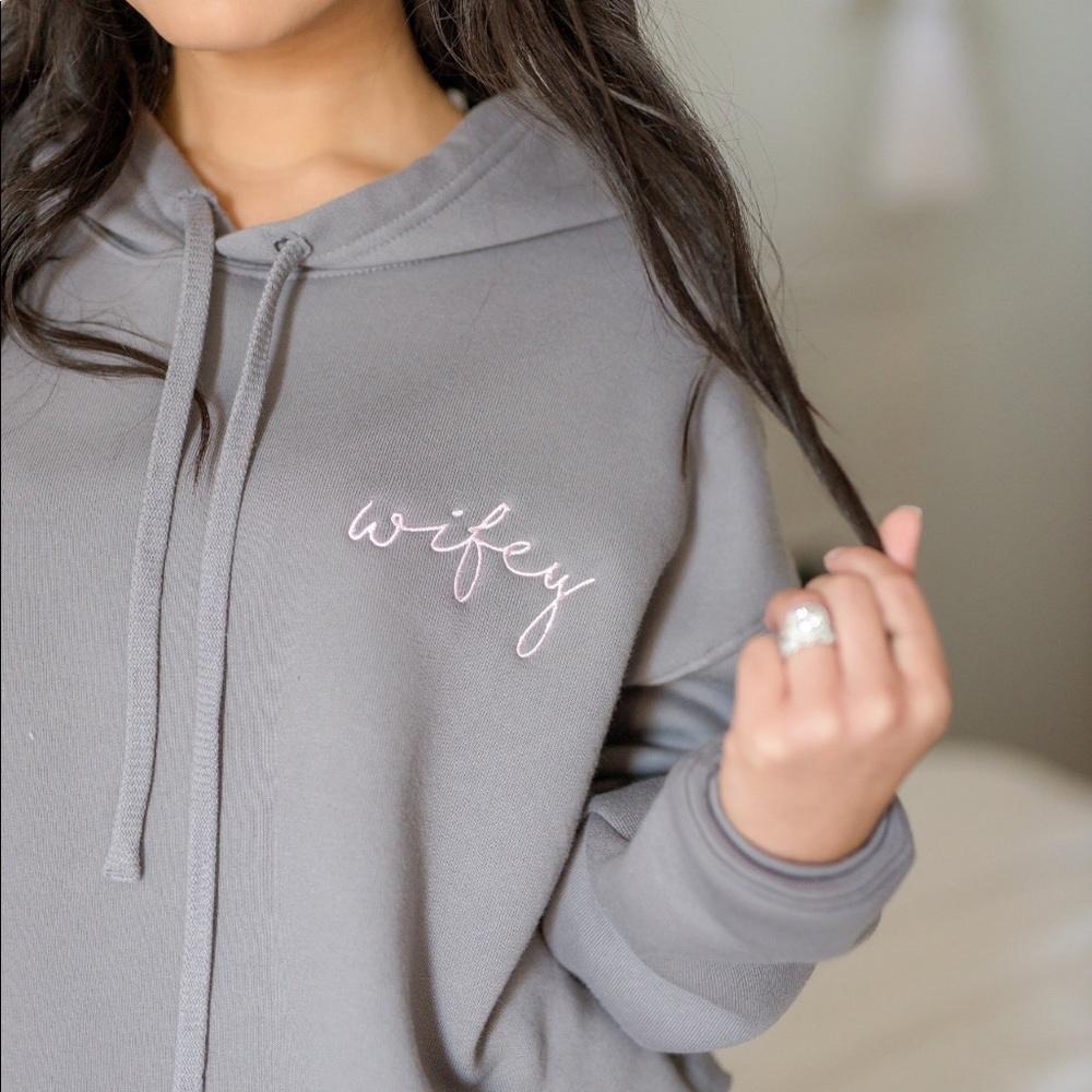 Wifey Crop Hoodie Sweatshirt